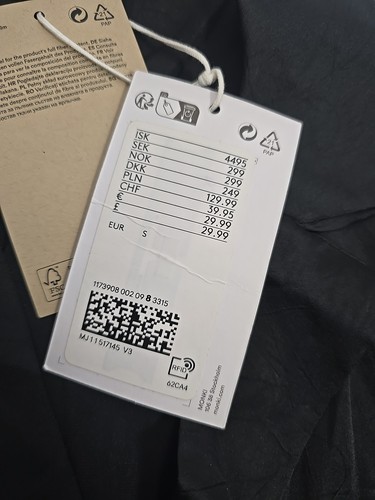 MONKI Black Satin Blouse Long Sleeve Semi-Sheer Short Sleeve BNWT Women's Small - Picture 12 of 15