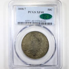 1808/7 50C PCGS/CAC XF40 - Capped Bust Half Dollar