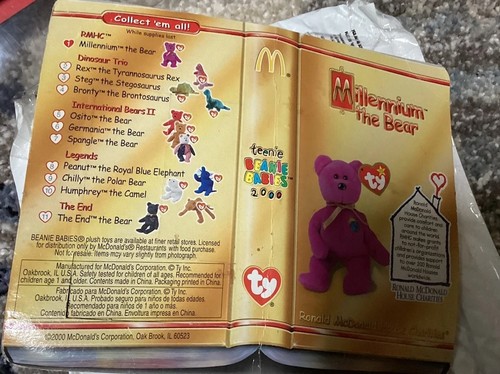Millennium der Bär - McDonalds / Ty Teenie Beanie Baby (Magenta, 1999, Plüsch T - Bild 3 von 4
