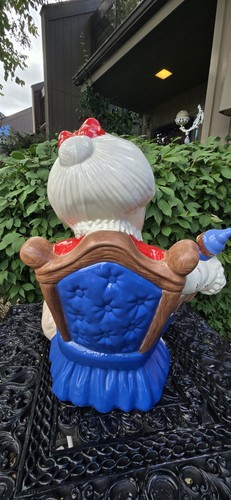 Statua signora Claus vintage 1970 ceramica 16" RARA stampo atlantico statuina dipinta a mano - Foto 12 di 16