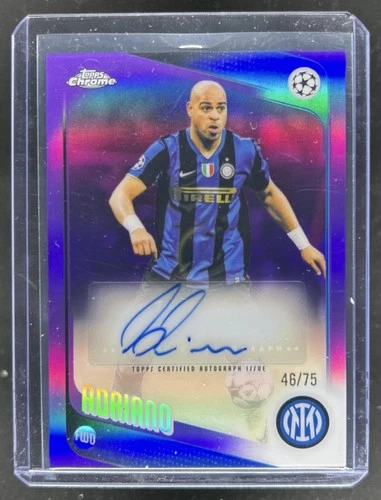 2025-26 Topps Chrome UEFA CC Adriano Legends Auto Purple Refractor #/75 Milano