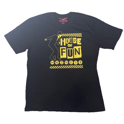 House of Fun Madness Men’s XXL T-Shirt Black And Yellow Soft - Picture 1 of 5