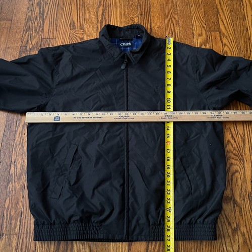 Chaps Herren Schwarz L Harrington Jacke Full Zip Kragen Windbreaker Preppy - Bild 4 von 9