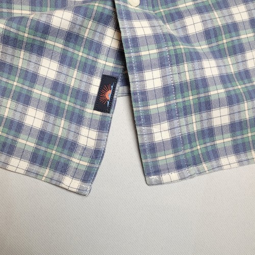 Faherty Supima Oxford Button Down Hemd Herren Gr.~XXL Blau/Grün Stretch Baumwolle - Bild 11 von 12
