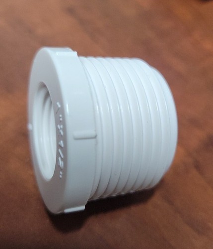 PVC 1 in x 1/2 in MALE & FEMALE THREADED REDUCER BUSHING ADAPTER 1" X 1/2" - Picture 2 of 7