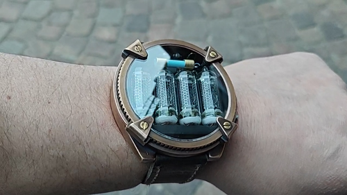Nixie watch, Metro watch bronze, Handmade, Full functions - Video 1 of 1