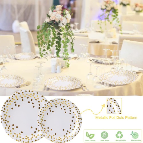 Round Disposable Paper Plates for All Occasions - 100 Pack - 50 x 9" and 50 x... - Picture 4 of 7