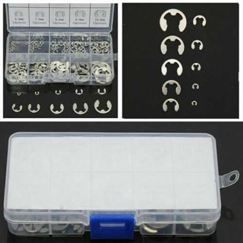 120PCS Assorted M1.5-M10 Stainless E Clips C Circlip Set Retaining Snap Ring Kit - Picture 4 of 11