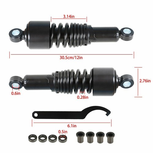 2Pcs For Dyna FXD Sportster XL1200 XL883 Rear Shock Absorbers 267mm 10.5" Black - Picture 4 of 6