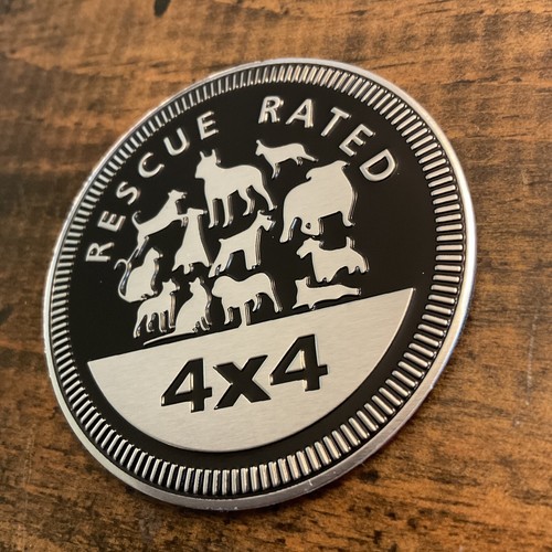 1 insignia de guardabarros para perro gato clasificación de rescate 4x4 para emblema Jeep Wrangler YJ JL JK EE. UU. - Imagen 2 de 5