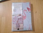Flamingos  Vinyl Tablecloths Umbrella Hole  w/Zipper Assorted Sizes Pink/Multi 