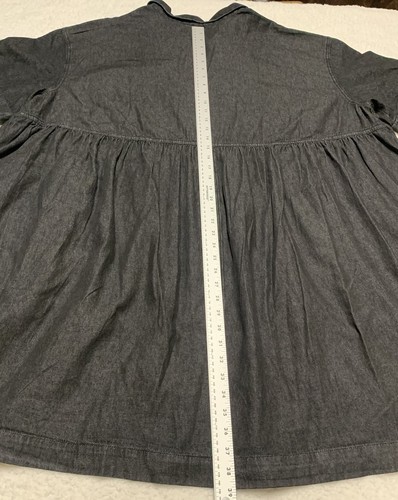 Terra & Sky Women's 4X Jean Size 28W-30W TS Woven Shirt Dress Black Denim - Picture 6 of 13