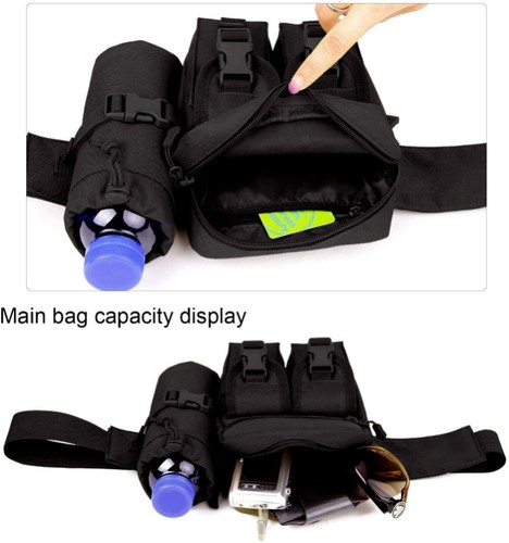 Tactical Waist Pack Molle Pouch mit Trinkflaschentasche Halter Bauchtasche Gürteltasche - Bild 8 von 12