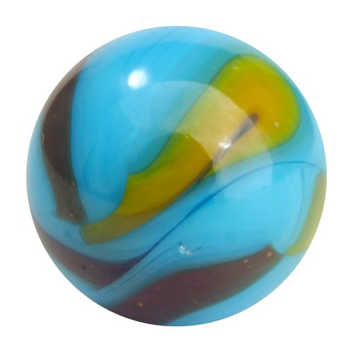 100 Round Glass Marbles Organic Cloth Bag Blue/Brown Retro Party Bag Gift Idea - Picture 2 of 4