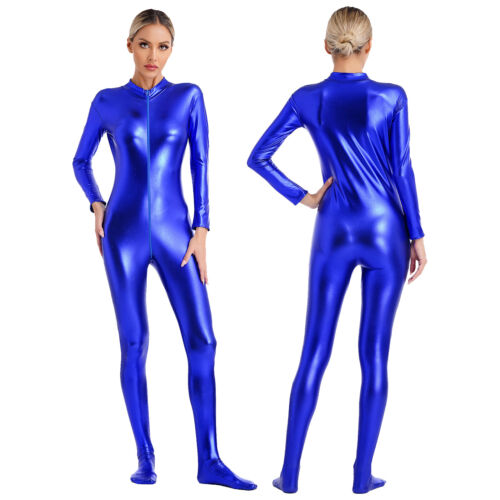 Women's Leotard Long Sleeve Catsuit Yoga Rompers Performance Bodysuit Clubwear - Picture 86 of 137