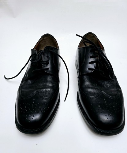 BOSTONIAN OXFORD SCHWARZ LEDER WINGTIP BROGUE RUNDE SPITZE GRÖSSE 9M - Bild 1 von 5