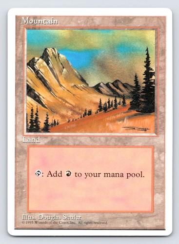Mountain MTG Alternate 4th Edition Magic The Gathering Basic Land 1995 NM - Picture 1 of 2