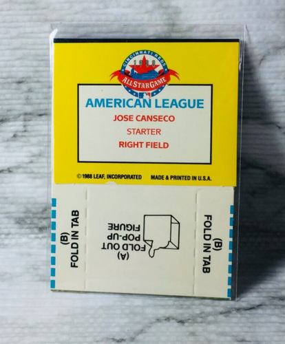 1988 Leaf Fold Out Pop-Up Figure All-Star Jose Canseco Athletics - Picture 2 of 2