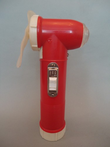 Vintage USSR Russian Rare RED Combined Hand Battery Fan & Flashlight 60/70-Works - Picture 3 of 12