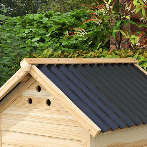 Wooden Duck House Double Doors Openable Roof Ventilation Removable Base Natural - Picture 9 of 11