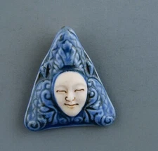 HANDCRAFTED PORCELAIN PENDANT - WOMEN'S FACE