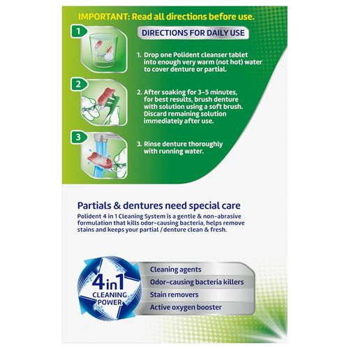 Polident 3 Minute Denture Cleanser Tablets - 120 Count - Picture 9 of 12
