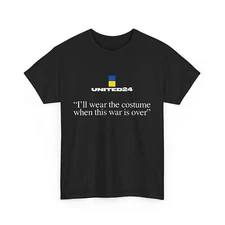 Zelensky Words Ukraine Flag Shirt, I Will Wear A Costume When War Is Over Shirt