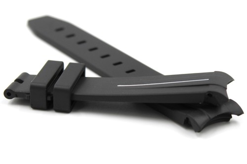 Watch Band Silicone Black Ruler White 20/18mm Waterproof Unisex Luxury New - Picture 5 of 6