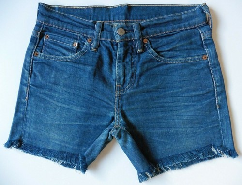 Damen Levis Jeansshorts Größe 10 Blau W28 Levi Strauss Hotpants Eur 36
