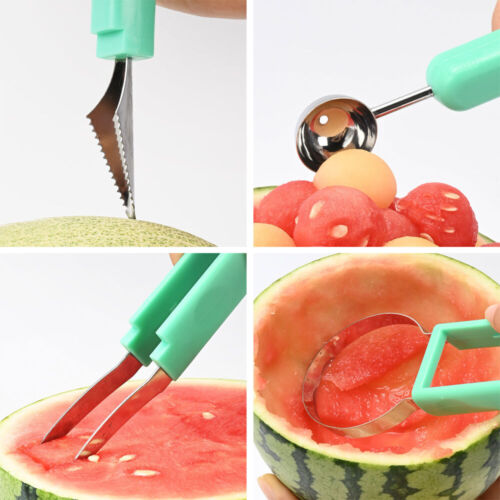 Melon Baller Scoop Set,Upgrade 4 In 1 Stainless Steel Fruit Carving Tool HA - Picture 5 of 22