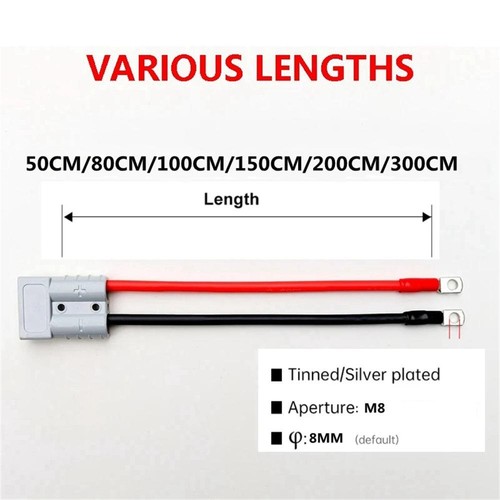 Für 50A Anderson Stecker Kabel auf Kabelschuh M8 Terminal Batterie Ladestecker Kabel - Bild 10 von 32