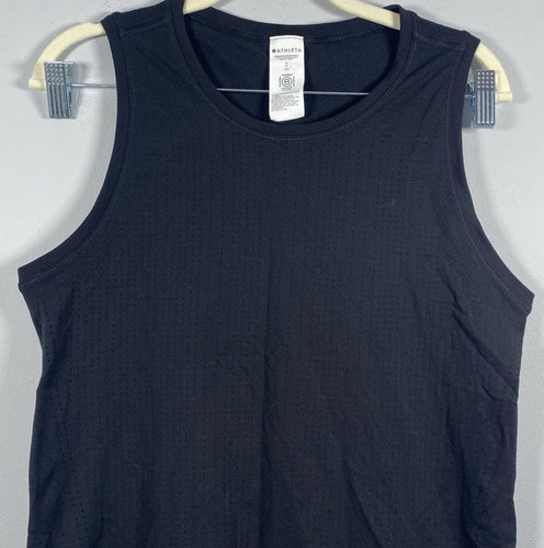 Athleta in Motion Seamless Sleeveless Athletic Tank Top Women's Sz S Black Gym - Imagen 2 de 4