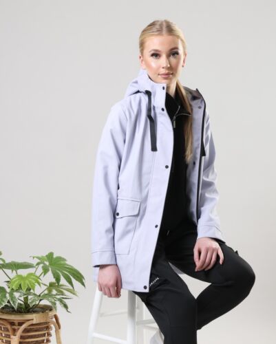New Women Red Water Resistant PU Rubber Raincoat UK8 10 12 14 16 18 20 22 24 26 - Picture 4 of 38