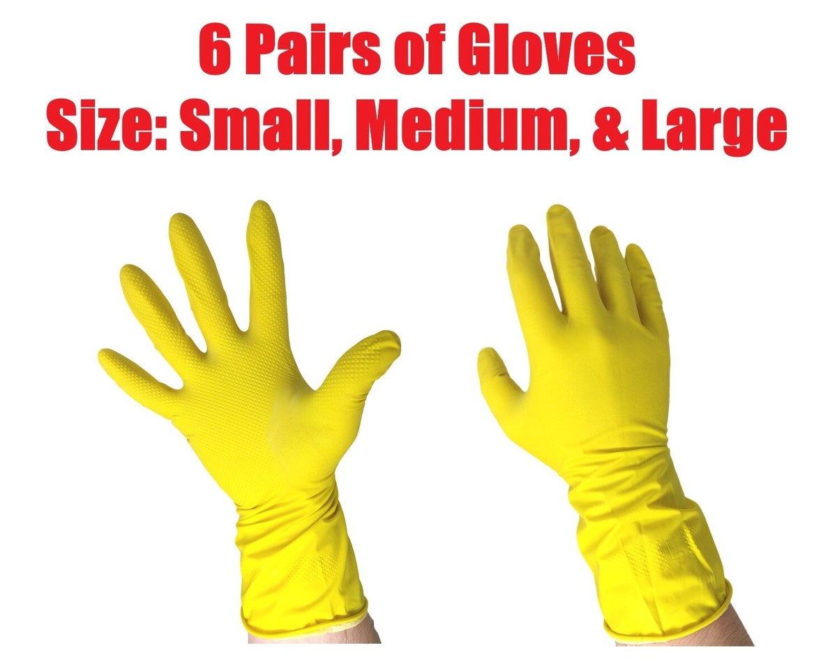 6Pk Arm Hammer Household Cleaning Gloves Dishwasher Waterproof