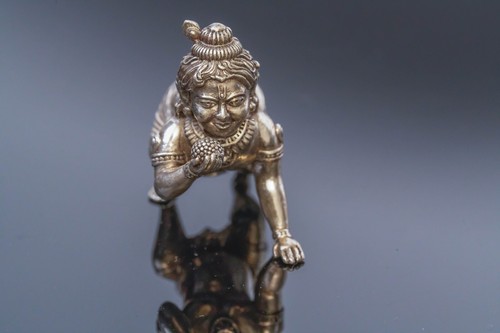 Silver Gopal murti 2 Inch ,deity Gopal ,Hare Krishna, Spiritual things, Holy - Picture 5 of 21