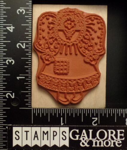 Hero Arts Rubber Stamps G1045 COUNTRY ANGEL QUILT DRESS RELIGIOUS #645 - Picture 2 of 2
