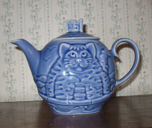 Wade Teekanne blaue Katze und Eule oder Eule und Muschi Katze - Bild 2 von 4