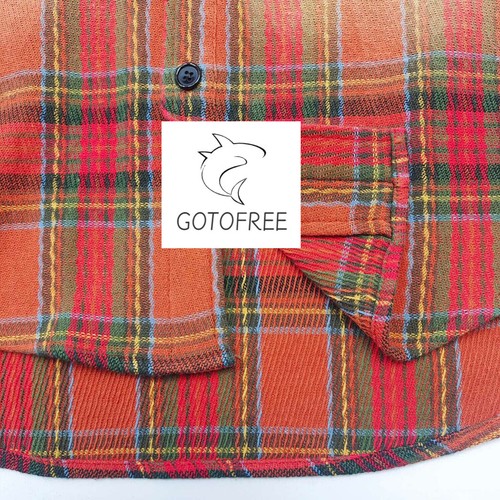 GOTOFREE 24SS RED PLAID FLANNEL SHIRT DISTRESSED WASHED FADING BUTTON SHIRT - Picture 3 of 7