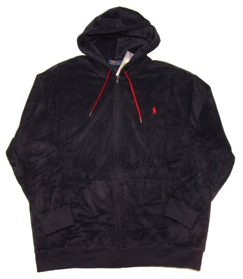 Aviator Navy Velour Full Zip Hoodie 