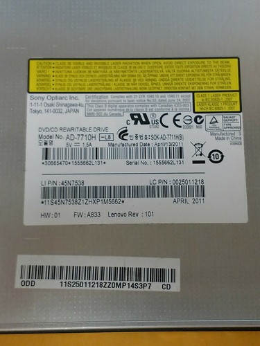 Sony Original DVD Laufwerk 45N7538 ohne Blende OEM - Bild 2 von 5