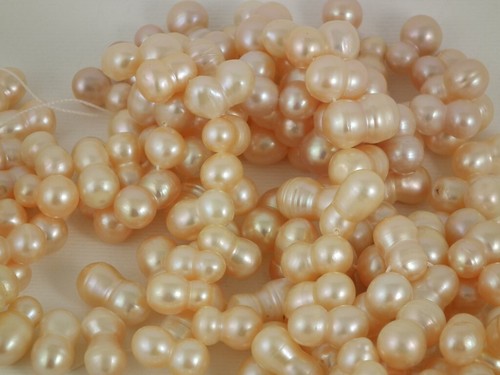 7.5x13mm freshwater Peanut pearl loose string, Peach, by Pearls Direct - Picture 2 of 5