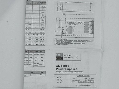 SOLA HEVI DUTY GLD-01-110, 5V 10A 110W Power Supply - NEW - Picture 3 of 3
