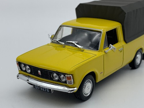 Polski Fiat 125P Pick-up mit Plane gelb DeAgostini Maßstab 1:43 OVP NEU - Bild 4 von 5