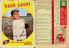 1959 Topps Baseball Card #404 Hank Sauer San Francisco Giants