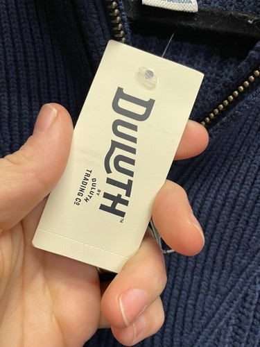 Duluth Trading Womens Brigadier Sweater Large Navy Blue 1/4 Zip Pullover - 第 4/14 張圖片