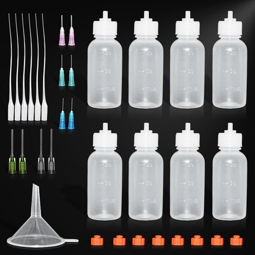 33 PCS Precision Applicator Bottle Blunt Tip Needle Cap Oil Dropper Glue C155 - Picture 1 of 6
