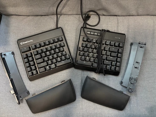 Kinesis Freestyle Edge, Ergonomic Mechanical Gaming Keyboard w/ Lifts, MX Silver