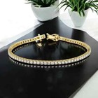 14K Yellow Gold Over 8Ct Round Cut Lab Created Diamond Tennis Bracelet 7.5 Inch