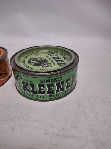 Vintage Simoniz 7 Oz Motorists Wise.1920's Cars + More Graphics Wax Old Tin. Two - Picture 4 of 11