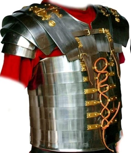 Disfraz de guerrero medieval romano Lorica Segmentata soldado militar armadura corporal SCA - Imagen 7 de 13
